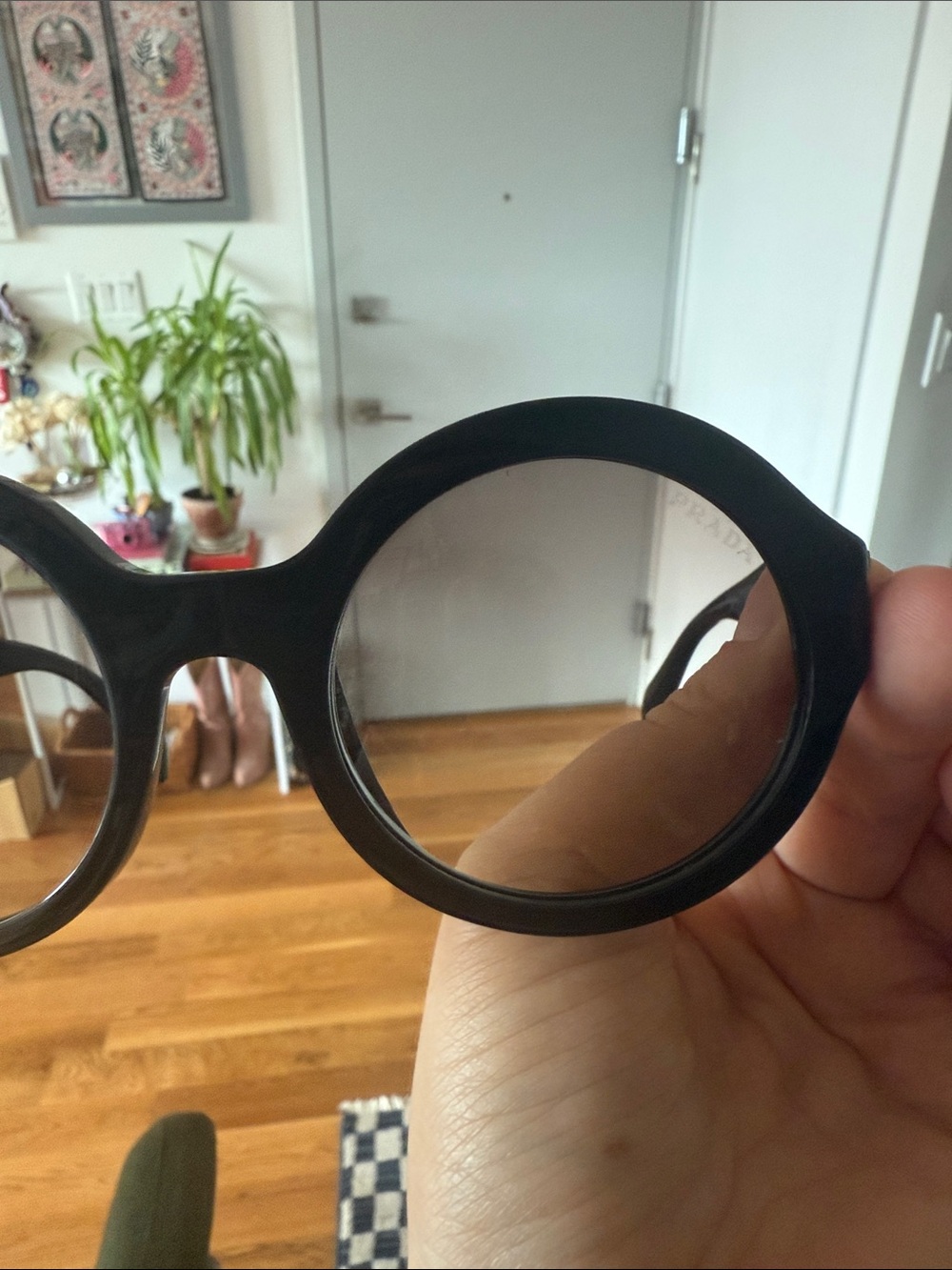 Prada Black Round Sunglasses with Gradient Lenses - Picture 12 of 12
